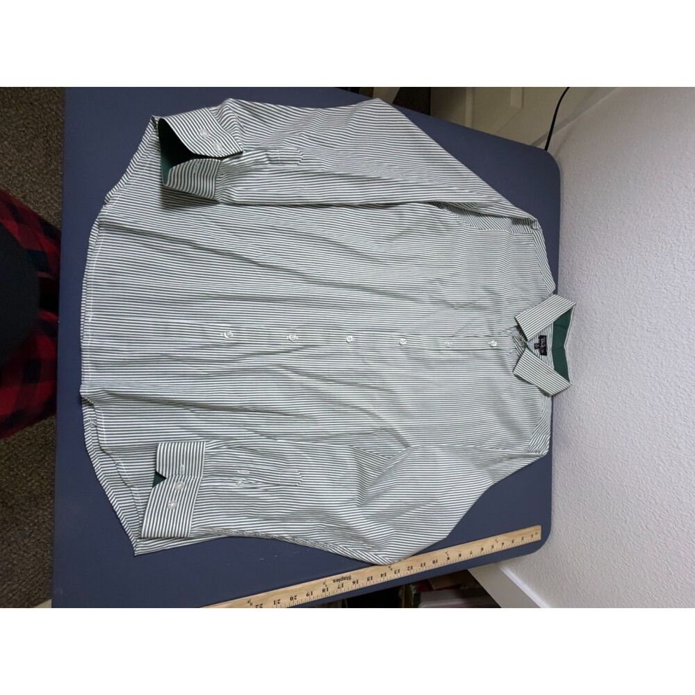 GALAXY GREEN/WHITE DRESS SHIRT